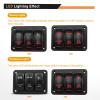 imageGOOACC 3 Gang Rocker Switch Panel Aluminum 5 Pin ON Off Toggle Switch Panel LED Light Bar Switch SPST 12V 24V Blue Switches for Marine Boats Cars ATVs UTVs2 Years WarrantyRed