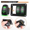 imageGOOACC 3 Gang Rocker Switch Panel Aluminum 5 Pin ON Off Toggle Switch Panel LED Light Bar Switch SPST 12V 24V Blue Switches for Marine Boats Cars ATVs UTVs2 Years WarrantyGreen