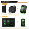imageGOOACC 3 Gang Rocker Switch Panel Aluminum 5 Pin ON Off Toggle Switch Panel LED Light Bar Switch SPST 12V 24V Blue Switches for Marine Boats Cars ATVs UTVs2 Years WarrantyGreen