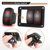 imageGOOACC 3 Gang Rocker Switch Panel Aluminum 5 Pin ON Off Toggle Switch Panel LED Light Bar Switch SPST 12V 24V Blue Switches for Marine Boats Cars ATVs UTVs2 Years WarrantyRed
