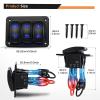 imageGOOACC 3 Gang Rocker Switch Panel Aluminum 5 Pin ON Off Toggle Switch Panel LED Light Bar Switch SPST 12V 24V Blue Switches for Marine Boats Cars ATVs UTVs2 Years WarrantyBlue
