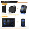 imageGOOACC 3 Gang Rocker Switch Panel Aluminum 5 Pin ON Off Toggle Switch Panel LED Light Bar Switch SPST 12V 24V Blue Switches for Marine Boats Cars ATVs UTVs2 Years WarrantyBlue