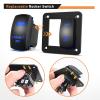 imageGOOACC 3 Gang Rocker Switch Panel Aluminum 5 Pin ON Off Toggle Switch Panel LED Light Bar Switch SPST 12V 24V Blue Switches for Marine Boats Cars ATVs UTVs2 Years WarrantyBlue