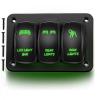 imageGOOACC 3 Gang Rocker Switch Panel Aluminum 5 Pin ON Off Toggle Switch Panel LED Light Bar Switch SPST 12V 24V Blue Switches for Marine Boats Cars ATVs UTVs2 Years WarrantyGreen