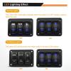 imageGOOACC 3 Gang Rocker Switch Panel Aluminum 5 Pin ON Off Toggle Switch Panel LED Light Bar Switch SPST 12V 24V Blue Switches for Marine Boats Cars ATVs UTVs2 Years WarrantyBlue