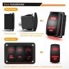 imageGOOACC 3 Gang Rocker Switch Panel Aluminum 5 Pin ON Off Toggle Switch Panel LED Light Bar Switch SPST 12V 24V Blue Switches for Marine Boats Cars ATVs UTVs2 Years WarrantyRed