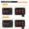 imageGOOACC 3 Gang Rocker Switch Panel Blue Backlit with 48 Amp Dual USB Charger Voltmeter Waterproof 12V 24V DC Rocker Switch with Night Glow Stickers for Car Trucks Boats RVs2 Years WarrantyRed