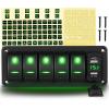 imageGOOACC 3 Gang Rocker Switch Panel Blue Backlit with 48 Amp Dual USB Charger Voltmeter Waterproof 12V 24V DC Rocker Switch with Night Glow Stickers for Car Trucks Boats RVs2 Years WarrantyGreen