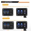 imageGOOACC 3 Gang Rocker Switch Panel Blue Backlit with 48 Amp Dual USB Charger Voltmeter Waterproof 12V 24V DC Rocker Switch with Night Glow Stickers for Car Trucks Boats RVs2 Years WarrantyBlue