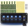 imageGOOACC 3 Gang Rocker Switch Panel Blue Backlit with 48 Amp Dual USB Charger Voltmeter Waterproof 12V 24V DC Rocker Switch with Night Glow Stickers for Car Trucks Boats RVs2 Years WarrantyBlue