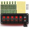 imageGOOACC 3 Gang Rocker Switch Panel Blue Backlit with 48 Amp Dual USB Charger Voltmeter Waterproof 12V 24V DC Rocker Switch with Night Glow Stickers for Car Trucks Boats RVs2 Years WarrantyRed