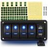 imageGOOACC 3 Gang Rocker Switch Panel Blue Backlit with 48 Amp Dual USB Charger Voltmeter Waterproof 12V 24V DC Rocker Switch with Night Glow Stickers for Car Trucks Boats RVs2 Years WarrantyBlue