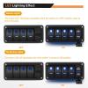 imageGOOACC 3 Gang Rocker Switch Panel Blue Backlit with 48 Amp Dual USB Charger Voltmeter Waterproof 12V 24V DC Rocker Switch with Night Glow Stickers for Car Trucks Boats RVs2 Years WarrantyBlue