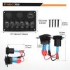 imageGOOACC 3 Gang Rocker Switch Panel USB Charger LED Voltmeter Sasquatch Lights Wench Power Rear Lights Switch On Off Aluminum Waterproof Toggle Switch Panel for 12V Cars Trucks Boats2 Years Warranty6Gang Switch Panel B