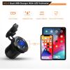 imageGOOACC 4 Gang Rocker Switch Box 12V SPST ON Off Switch QC 30 USB Charger Voltmeter Waterproof Aluminum Rocker Switch Panel Night Glow Stickers for Boats Cars RVs Trucks 2 Years Warranty
