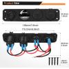 imageGOOACC 4 in 1 ON Off Charger Socket Panel Dual USB Power Outlet LED Voltmeter Cigarette Lighter Lighted Rocker Toggle Switches for Truck Car Marine Boats RV Blue Switch 157BRed
