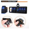 imageGOOACC 6 Gang Rocker Switch 12V SPST ON Off Switch QC 30 USB Charger Voltmeter Waterproof Aluminum Rocker Switch Panel Night Glow Stickers for Boats Cars RVs Trucks 2 Years Warranty