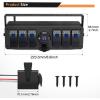 imageGOOACC 6 Gang Rocker Switch Box 12V SPST ON Off Switch QC 30 USB Charger Voltmeter Waterproof Aluminum Rocker Switch Panel Night Glow Stickers for Boats Cars RVs Trucks 2 Years Warranty