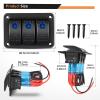 imageGOOACC 6 Gang Rocker Switch Panel 5Pin On Off Toggle Switch Aluminum Holder 12V 24V Dash PreWired Blue Backlit Switches for Automotive Cars Marine Boats RVs Truck 2 Years WarrantyBlue