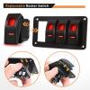 imageGOOACC 6 Gang Rocker Switch Panel 5Pin On Off Toggle Switch Aluminum Holder 12V 24V Dash PreWired Blue Backlit Switches for Automotive Cars Marine Boats RVs Truck 2 Years WarrantyRed
