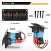 imageGOOACC 6 Gang Rocker Switch Panel 5Pin On Off Toggle Switch Aluminum Holder 12V 24V Dash PreWired Blue Backlit Switches for Automotive Cars Marine Boats RVs Truck 2 Years WarrantyRed