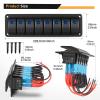 imageGOOACC 6 Gang Rocker Switch Panel 5Pin On Off Toggle Switch Aluminum Holder 12V 24V Dash PreWired Blue Backlit Switches for Automotive Cars Marine Boats RVs Truck 2 Years WarrantyBlue