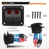 imageGOOACC 6 Gang Rocker Switch Panel 5Pin On Off Toggle Switch Aluminum Holder 12V 24V Dash PreWired Blue Backlit Switches for Automotive Cars Marine Boats RVs Truck 2 Years WarrantyRed