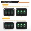 imageGOOACC 6 Gang Rocker Switch Panel 5Pin On Off Toggle Switch Aluminum Holder 12V 24V Dash PreWired Blue Backlit Switches for Automotive Cars Marine Boats RVs Truck 2 Years WarrantyGreen