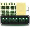 imageGOOACC 6 Gang Rocker Switch Panel 5Pin On Off Toggle Switch Aluminum Holder 12V 24V Dash PreWired Blue Backlit Switches for Automotive Cars Marine Boats RVs Truck 2 Years WarrantyGreen