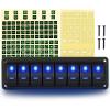 imageGOOACC 6 Gang Rocker Switch Panel 5Pin On Off Toggle Switch Aluminum Holder 12V 24V Dash PreWired Blue Backlit Switches for Automotive Cars Marine Boats RVs Truck 2 Years WarrantyBlue