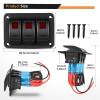 imageGOOACC 6 Gang Rocker Switch Panel 5Pin On Off Toggle Switch Aluminum Holder 12V 24V Dash PreWired Blue Backlit Switches for Automotive Cars Marine Boats RVs Truck 2 Years WarrantyRed
