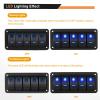 imageGOOACC 6 Gang Rocker Switch Panel 5Pin On Off Toggle Switch Aluminum Holder 12V 24V Dash PreWired Blue Backlit Switches for Automotive Cars Marine Boats RVs Truck 2 Years WarrantyBlue