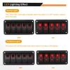 imageGOOACC 6 Gang Rocker Switch Panel 5Pin On Off Toggle Switch Aluminum Holder 12V 24V Dash PreWired Blue Backlit Switches for Automotive Cars Marine Boats RVs Truck 2 Years WarrantyRed