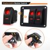 imageGOOACC 6 Gang Rocker Switch Panel 5Pin On Off Toggle Switch Aluminum Holder 12V 24V Dash PreWired Blue Backlit Switches for Automotive Cars Marine Boats RVs Truck 2 Years WarrantyRed