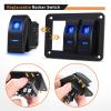 imageGOOACC 6 Gang Rocker Switch Panel 5Pin On Off Toggle Switch Aluminum Holder 12V 24V Dash PreWired Blue Backlit Switches for Automotive Cars Marine Boats RVs Truck 2 Years WarrantyBlue