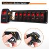 imageGOOACC 6 Gang Rocker Switch Panel 5Pin On Off Toggle Switch Aluminum Holder 12V 24V Dash PreWired Blue Backlit Switches for Automotive Cars Marine Boats RVs Truck 2 Years WarrantyRed