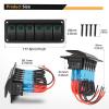 imageGOOACC 6 Gang Rocker Switch Panel 5Pin On Off Toggle Switch Aluminum Holder 12V 24V Dash PreWired Blue Backlit Switches for Automotive Cars Marine Boats RVs Truck 2 Years WarrantyGreen