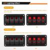 imageGOOACC 6 Gang Rocker Switch Panel 5Pin On Off Toggle Switch Aluminum Holder 12V 24V Dash PreWired Blue Backlit Switches for Automotive Cars Marine Boats RVs Truck 2 Years WarrantyRed