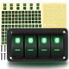 imageGOOACC 6 Gang Rocker Switch Panel 5Pin On Off Toggle Switch Aluminum Holder 12V 24V Dash PreWired Blue Backlit Switches for Automotive Cars Marine Boats RVs Truck 2 Years WarrantyGreen