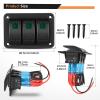 imageGOOACC 6 Gang Rocker Switch Panel 5Pin On Off Toggle Switch Aluminum Holder 12V 24V Dash PreWired Blue Backlit Switches for Automotive Cars Marine Boats RVs Truck 2 Years WarrantyGreen