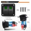 imageGOOACC 6 Gang Rocker Switch Panel 5Pin On Off Toggle Switch Aluminum Holder 12V 24V Dash PreWired Blue Backlit Switches for Automotive Cars Marine Boats RVs Truck 2 Years WarrantyGreen