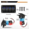 imageGOOACC 6 Gang Rocker Switch Panel 5Pin On Off Toggle Switch Aluminum Holder 12V 24V Dash PreWired Blue Backlit Switches for Automotive Cars Marine Boats RVs Truck 2 Years WarrantyBlue
