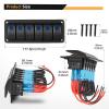imageGOOACC 6 Gang Rocker Switch Panel 5Pin On Off Toggle Switch Aluminum Holder 12V 24V Dash PreWired Blue Backlit Switches for Automotive Cars Marine Boats RVs Truck 2 Years WarrantyBlue