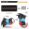 imageGOOACC 6 Gang Rocker Switch Panel 5Pin On Off Toggle Switch Aluminum Holder 12V 24V Dash PreWired Blue Backlit Switches for Automotive Cars Marine Boats RVs Truck 2 Years WarrantyRed