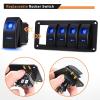 imageGOOACC 6 Gang Rocker Switch Panel 5Pin On Off Toggle Switch Aluminum Holder 12V 24V Dash PreWired Blue Backlit Switches for Automotive Cars Marine Boats RVs Truck 2 Years WarrantyBlue