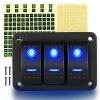 imageGOOACC 6 Gang Rocker Switch Panel 5Pin On Off Toggle Switch Aluminum Holder 12V 24V Dash PreWired Blue Backlit Switches for Automotive Cars Marine Boats RVs Truck 2 Years WarrantyBlue