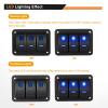 imageGOOACC 6 Gang Rocker Switch Panel 5Pin On Off Toggle Switch Aluminum Holder 12V 24V Dash PreWired Blue Backlit Switches for Automotive Cars Marine Boats RVs Truck 2 Years WarrantyBlue