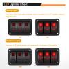 imageGOOACC 6 Gang Rocker Switch Panel 5Pin On Off Toggle Switch Aluminum Holder 12V 24V Dash PreWired Blue Backlit Switches for Automotive Cars Marine Boats RVs Truck 2 Years WarrantyRed