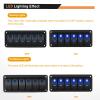 imageGOOACC 6 Gang Rocker Switch Panel 5Pin On Off Toggle Switch Aluminum Holder 12V 24V Dash PreWired Blue Backlit Switches for Automotive Cars Marine Boats RVs Truck 2 Years WarrantyBlue