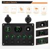 imageGOOACC MultiFunction 5 Gang Rocker Switch Dual USB Charger Digital Volmeter 12V Outlet PreWired Switch Panel Blue with Circuit Breakers for RV Car Boat Truck Trailer2 Years WarrantyGreen